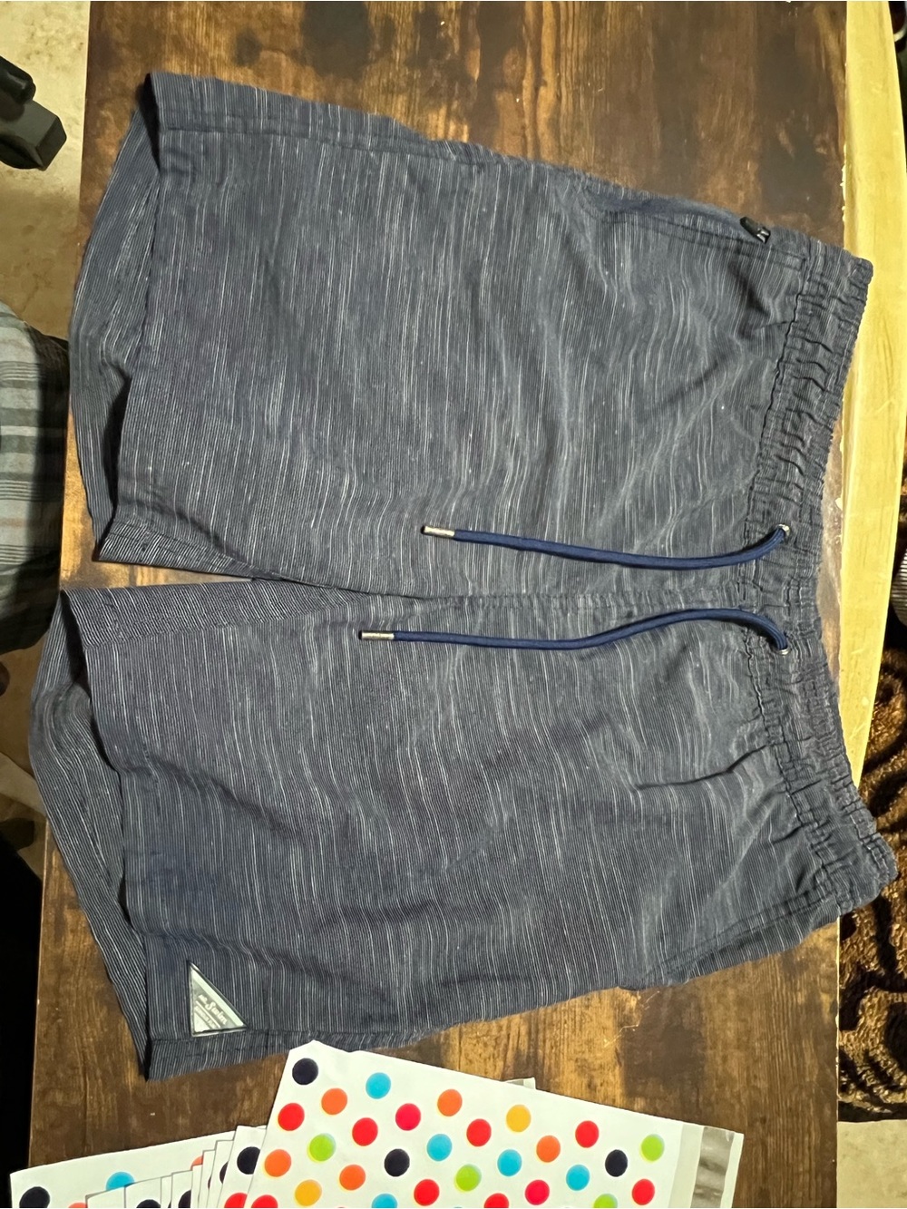 Men's Heather Navy Swim Shorts with Drawstring 408.1